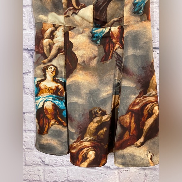 Urban Outfitters Orion Bustier Renaissance Printed Mini Slip Dress Size Large - Picture 5 of 10